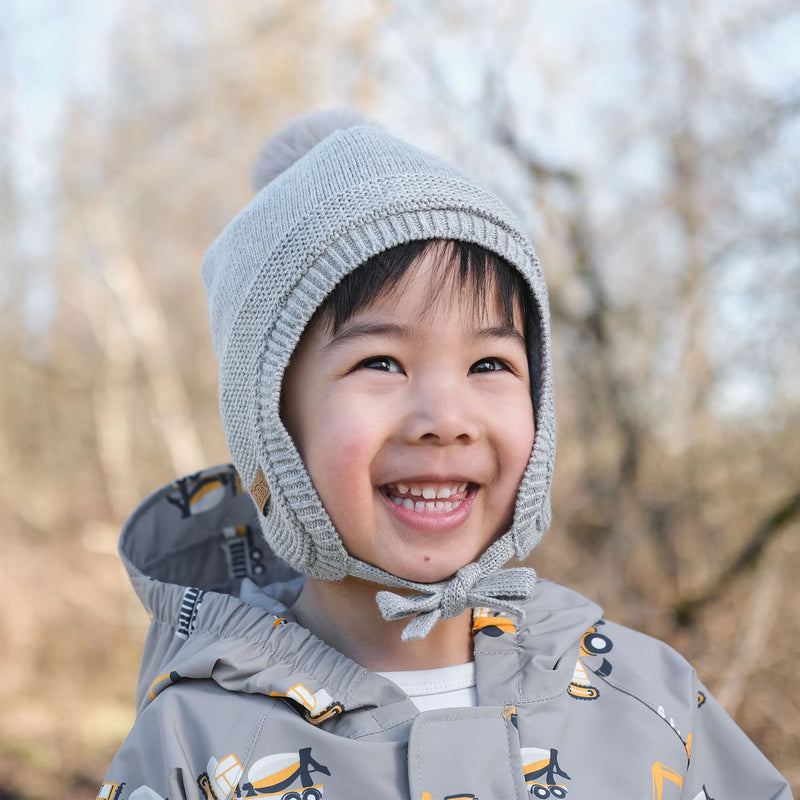 Jan & Jul Soft Grey Pom-Pom Knit Hat