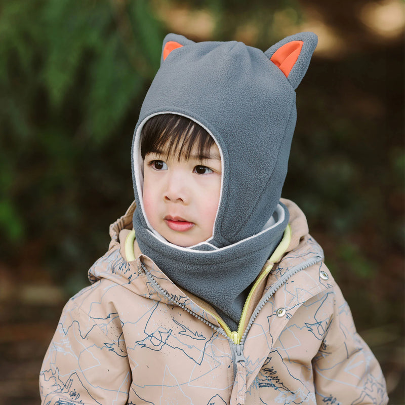 Jan & Jul Grey Fox Fleece Animal Hat
