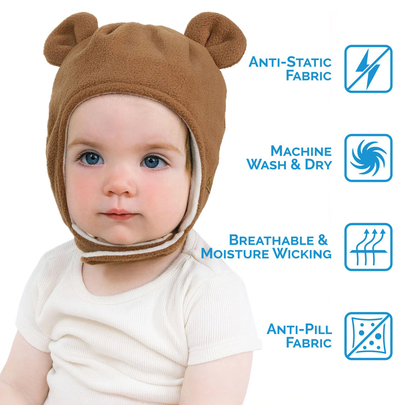 Jan & Jul Brown Bear Fleece Animal Hat