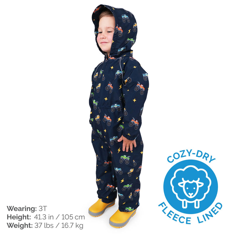 Jan & Jul Big Trucks Cozy-Dry Rain Suit