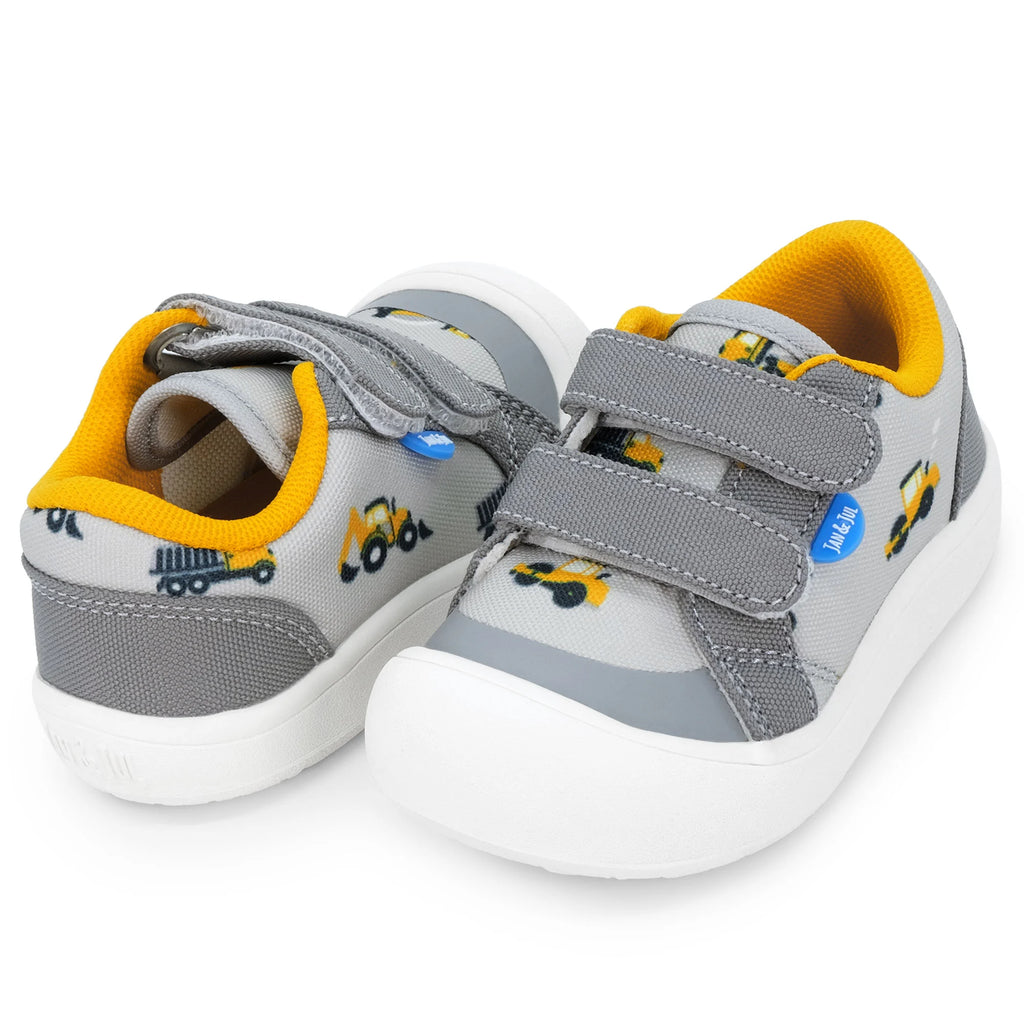 Jan & Jul Grey Construction Mini Canvas Toddler Sneaker
