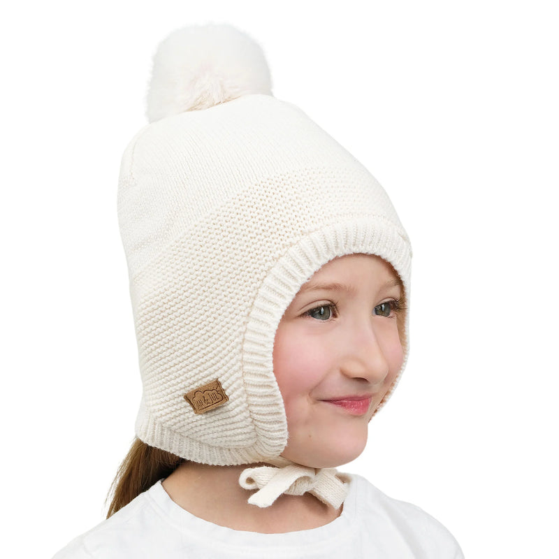 Jan & Jul Vanilla Cream Pom-Pom Knit Hat