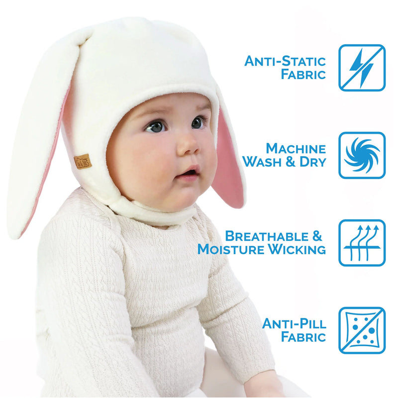 Jan & Jul Cream Bunny Fleece Animal Hat