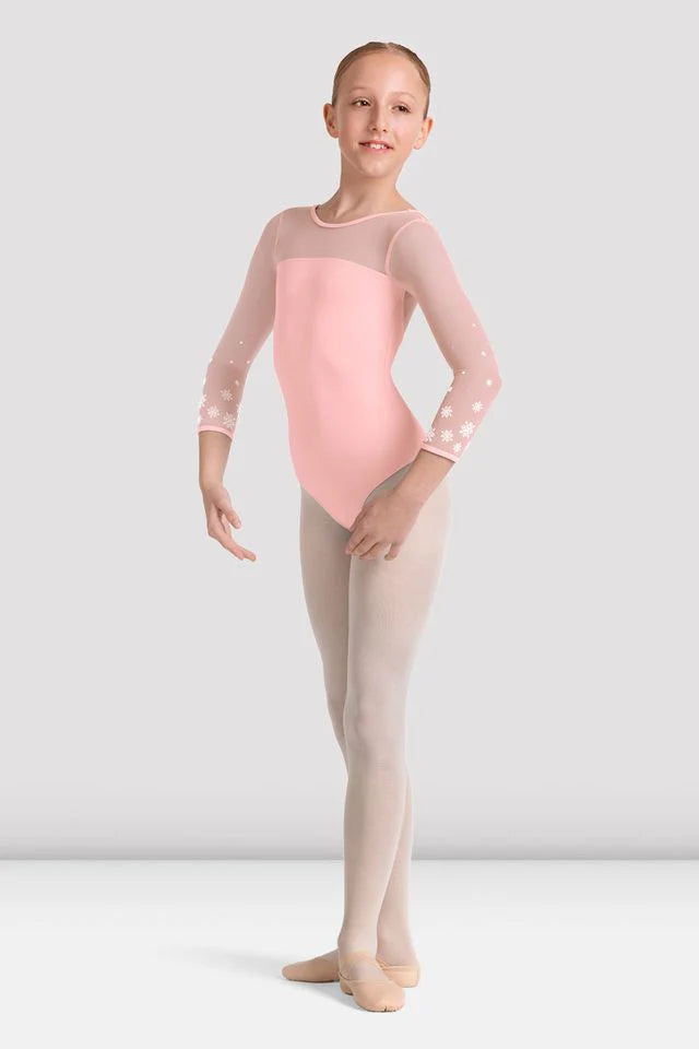 Mirella Pink Kaleidoscope 3/4 Sleeve Leotard