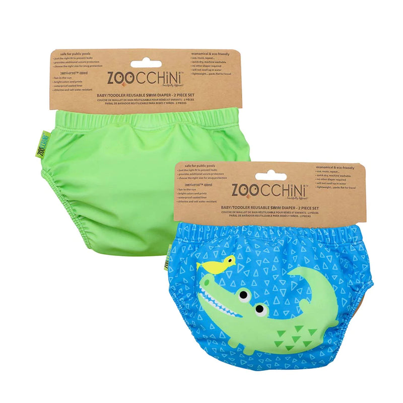 Zoocchini Aidan Alligator Knit Swim Diaper Set