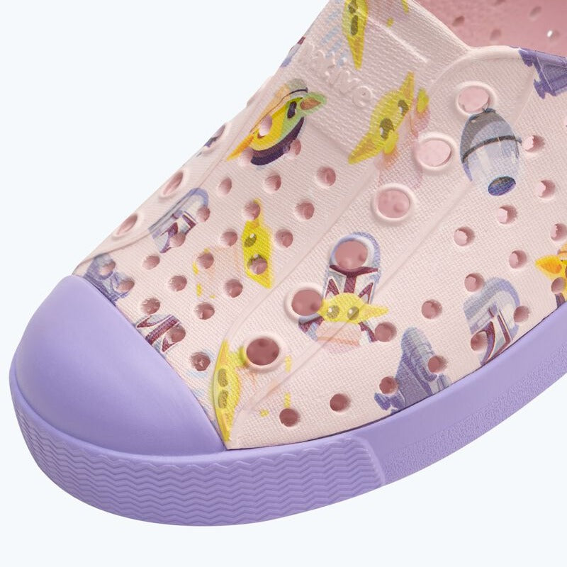 Native Shoes Milk Pink/Healing Purple/Mando AOP Jefferson Star Wars™ Print Shoe