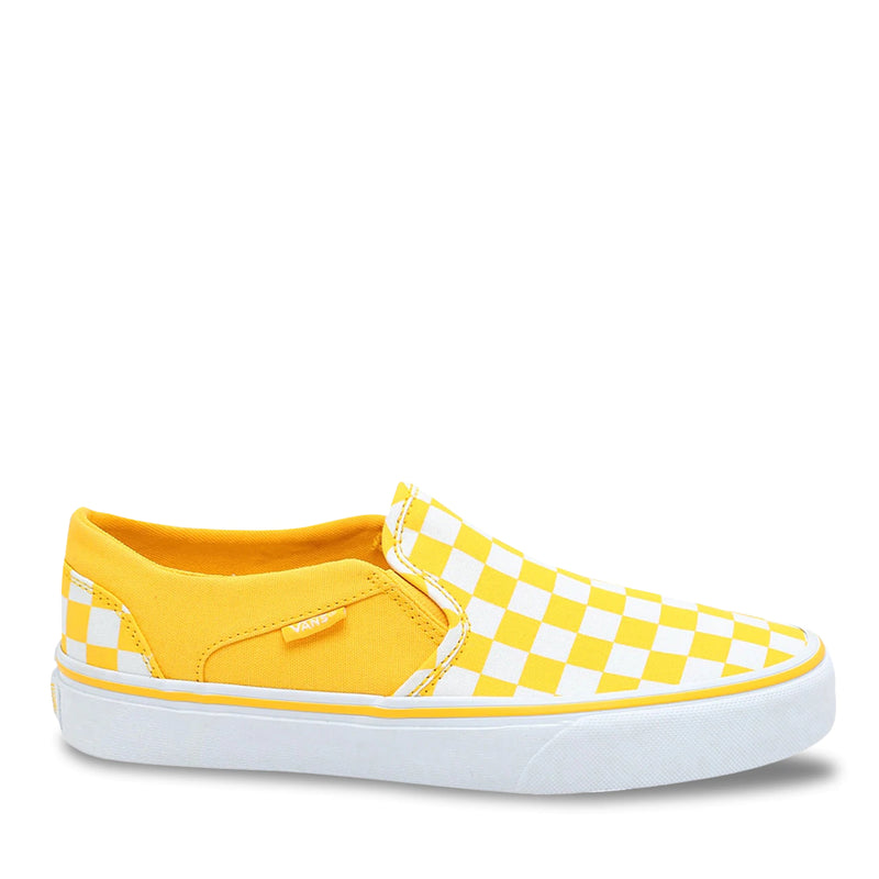 VANS Blazing Yellow Checkerboard Asher Youth Sneaker