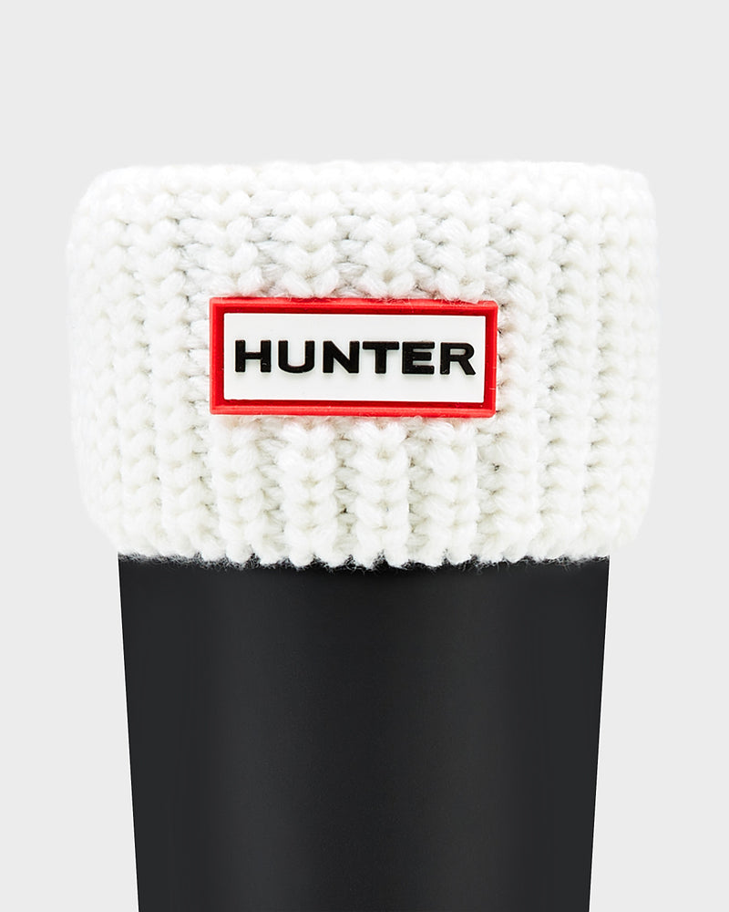 Hunter Kids Original White Half-Cardigan Stitch Boot Sock