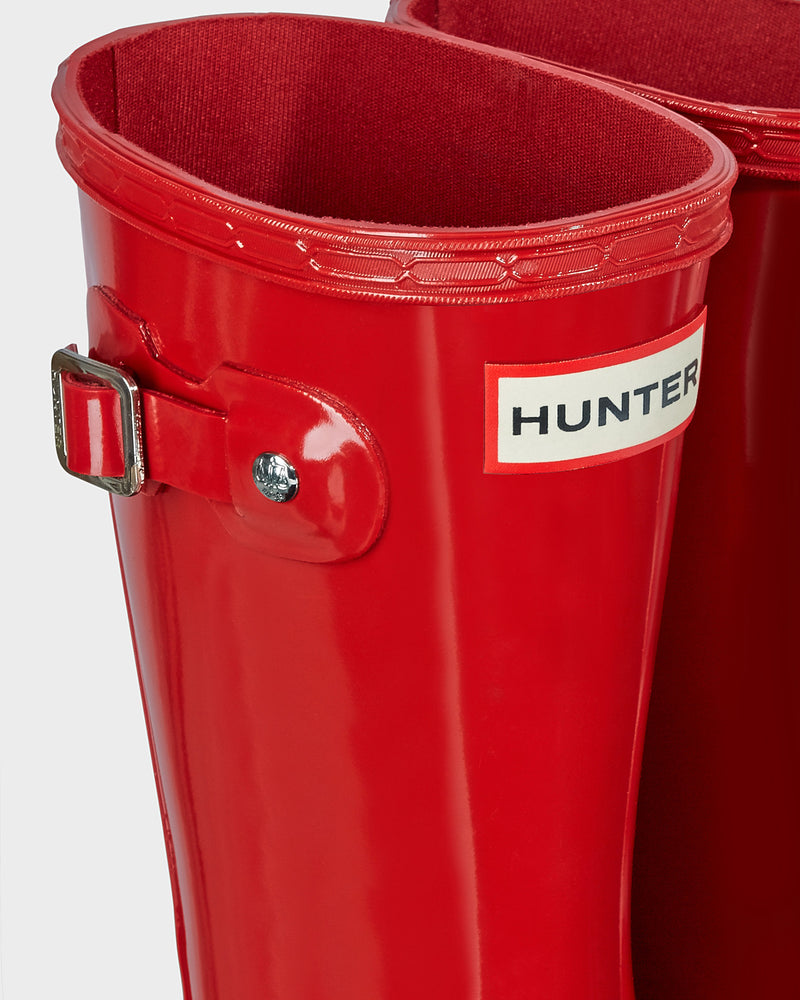 Hunter Military Red Original Kids Gloss Rain Boot