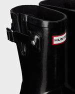 Hunter Black Gloss Original Kids Flat Sole Rain Boot