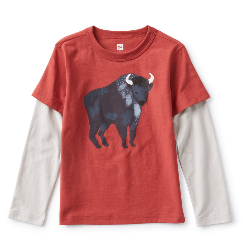 Tea Collection Bison Layered Graphic Tee