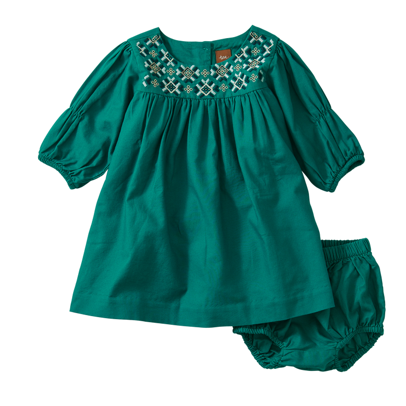 Tea Collection Metallic Embroidered Baby Dress