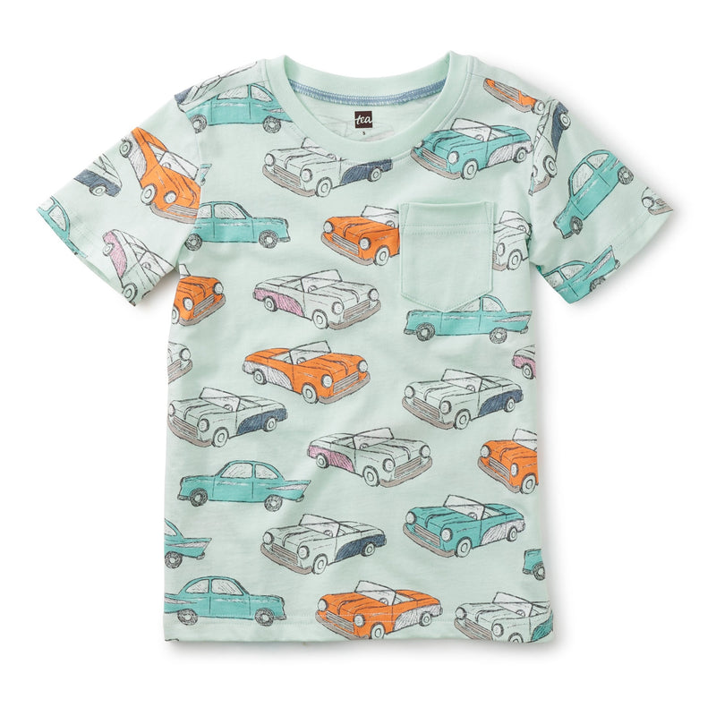 Tea Collection Cars Printed Pocket Tee