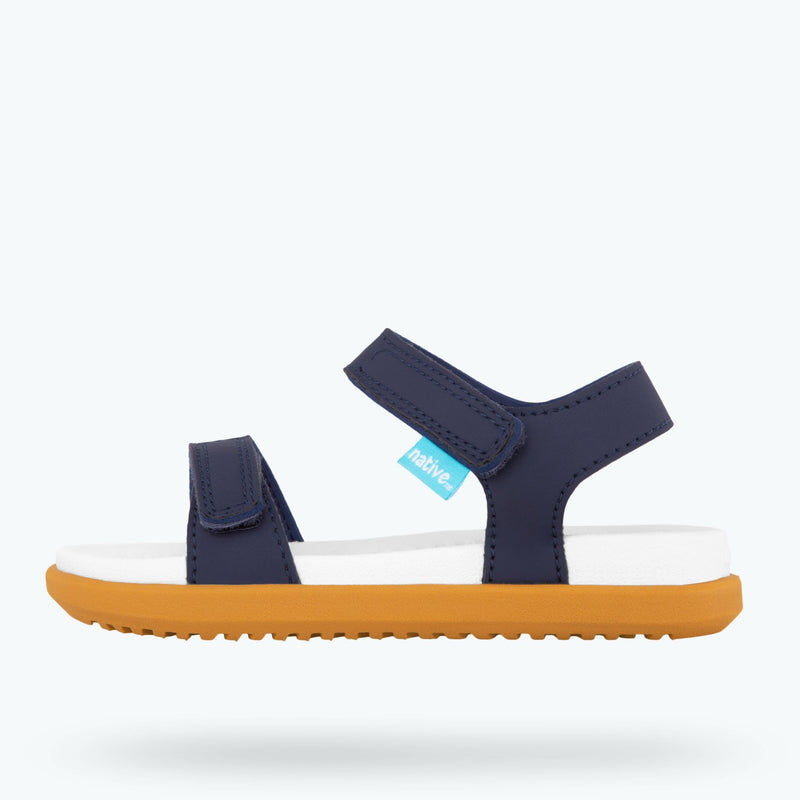 Native Shoes Blue/Shell White/Toffee Brown Charley Children's Sandal