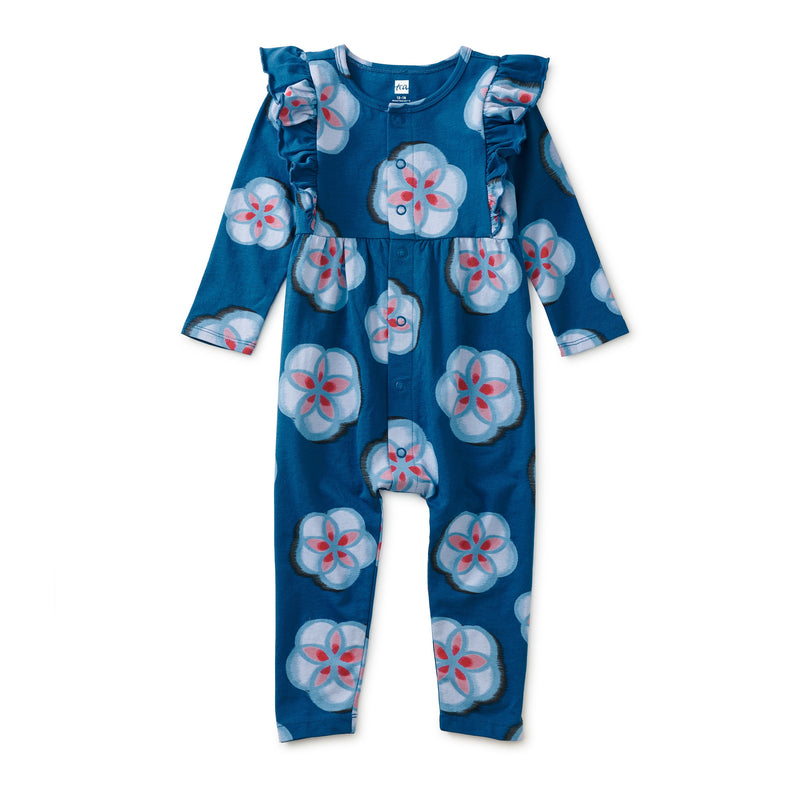 Tea Collection Snap Front Ruffle Baby Romper
