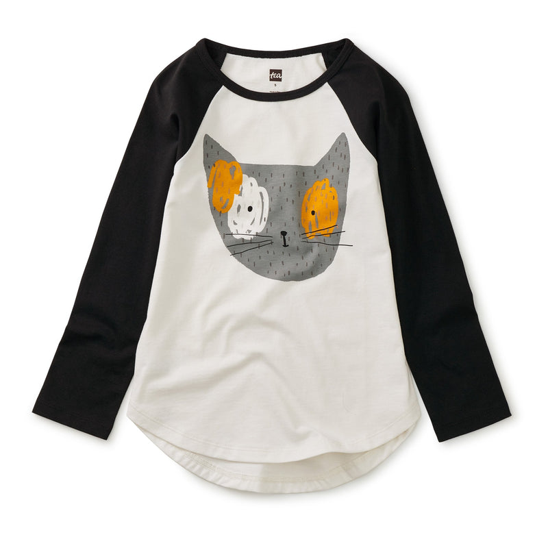 Tea Collection Spotted Cat Raglan Graphic Tee