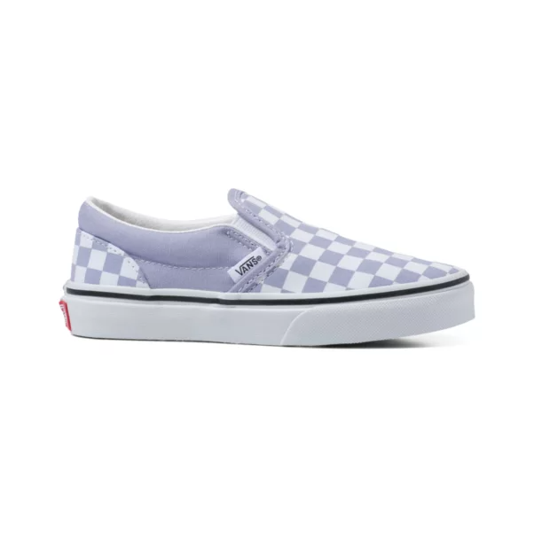 VANS Lilac/White Checkerboard Classic Slip-On Children's Sneaker