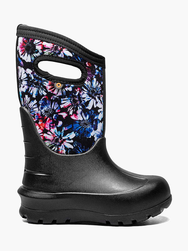 BOGS Black Multi Real Flower Neo-Classic Boots