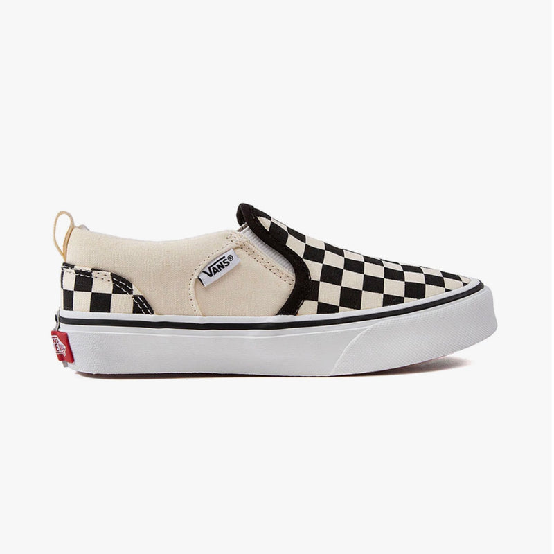 VANS Black/Neutral Checkerboard Children's Asher Shoe