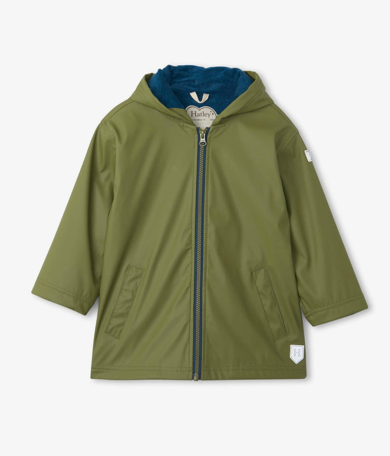 Hatley Forest Green Zip Up Splash Jacket