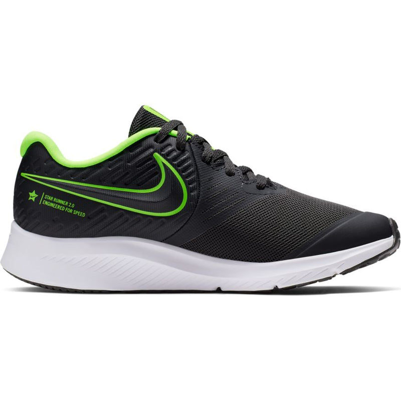Nike Anthracite/Electric Green/Black Star Runner 2 Youth Sneaker