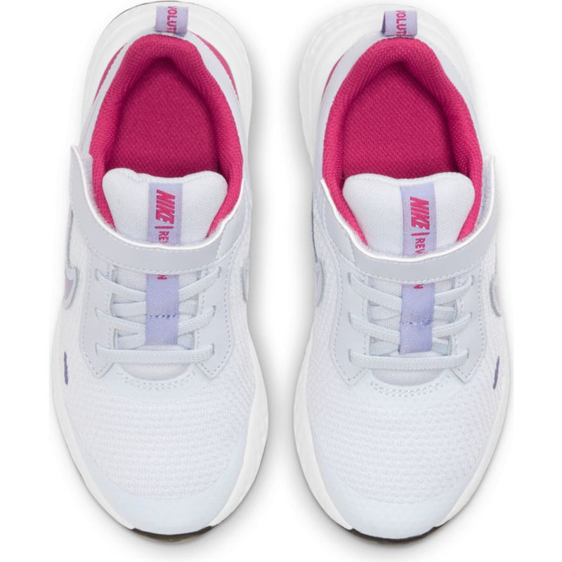 Nike Football Grey/Purple Pulse/Fireberry Revolution 5 Children’s Sneaker