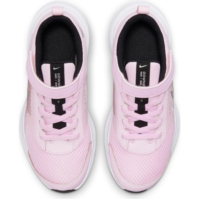 Nike Pink Foam/Metallic Silver Downshifter 11 Children’s Sneaker