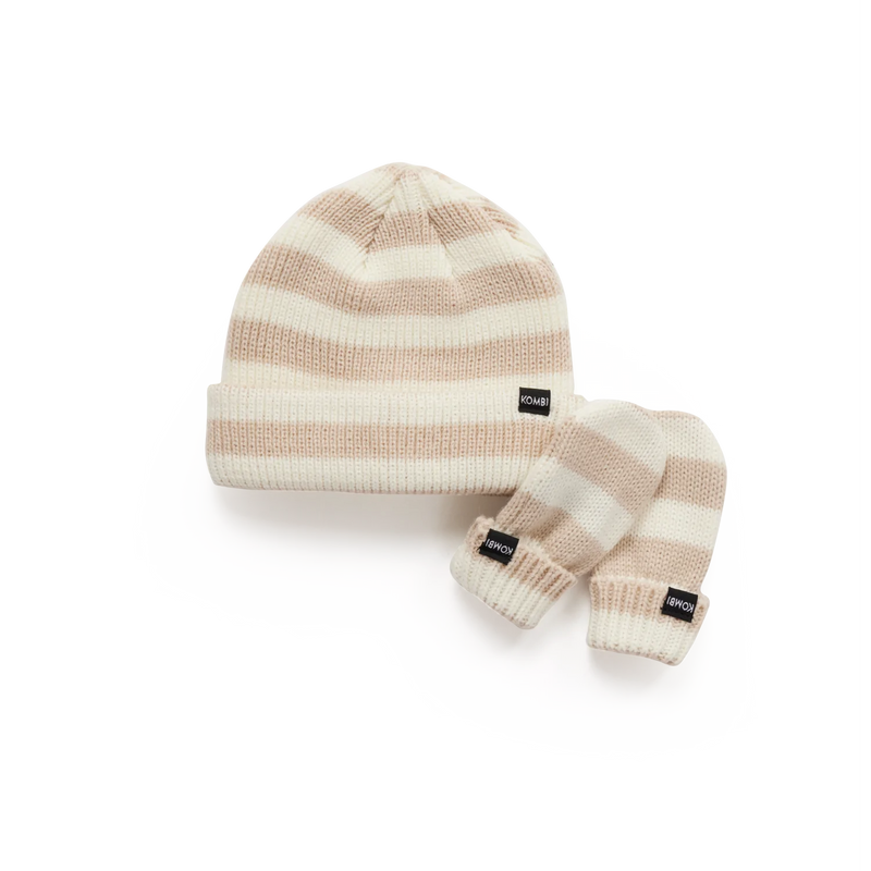 Kombi Moonstone Little One Infant Knit Hat and Mitten Set