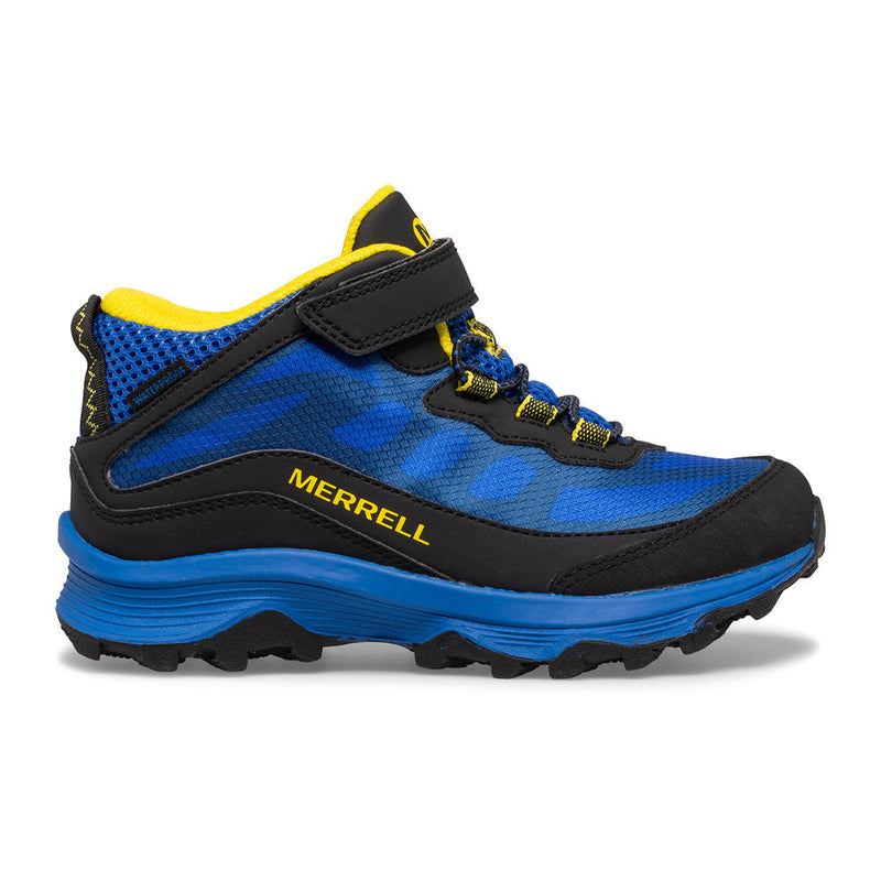 Merrell Black/Royal/Yellow Moab Speed Waterproof Mid Children's Hiker