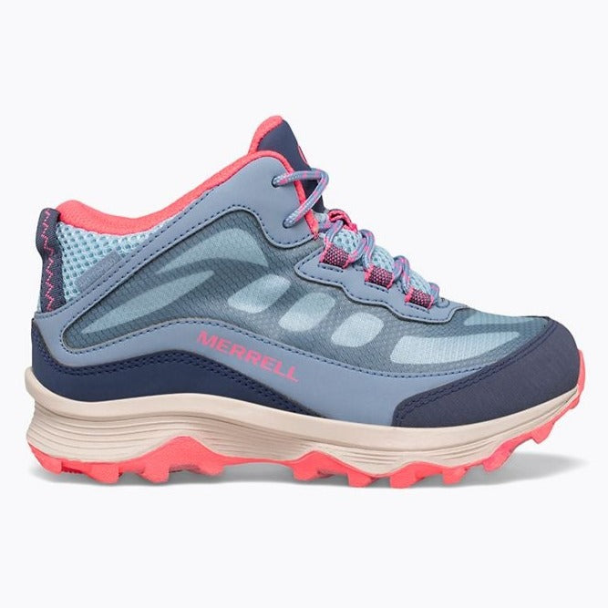 Merrell Dusty Blue/Coral Moab Speed Mid Waterproof Youth Hiker