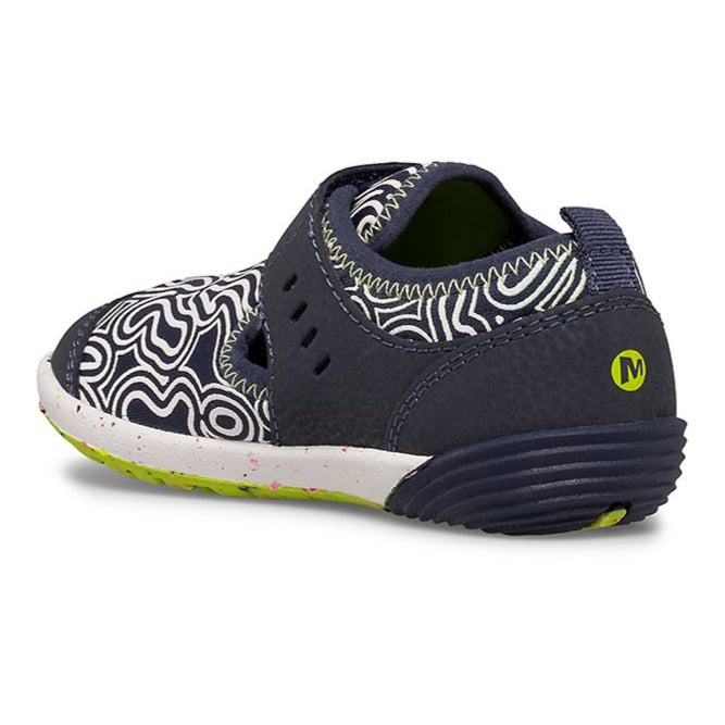 Merrell Navy/Lime Bare Steps H2O Chroma Baby/Toddler Sneaker