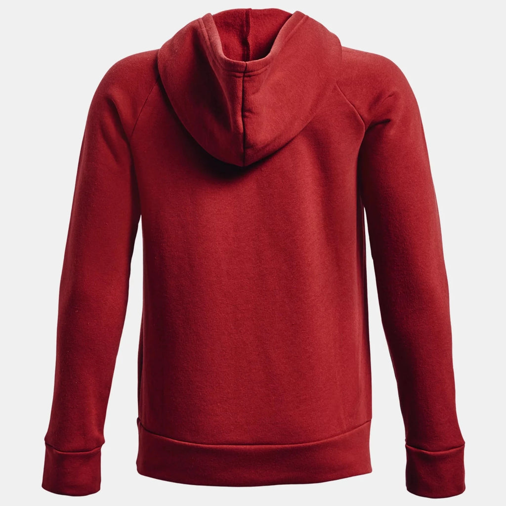 Under Armour Stadium Red Onyx White Rival Fleece Big Logo Hoodie