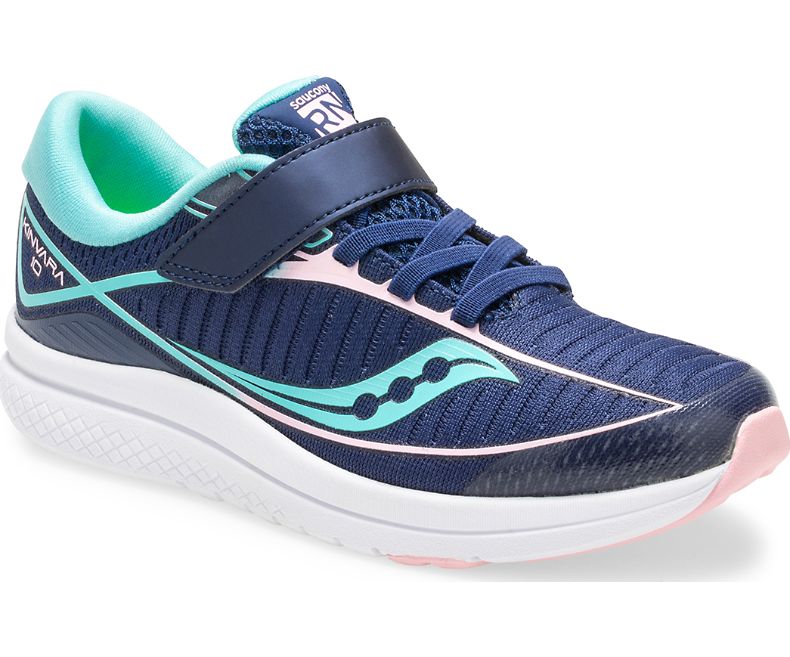 Saucony Navy Turquoise Kinvara 10 A C Children s Sneaker Twiggz