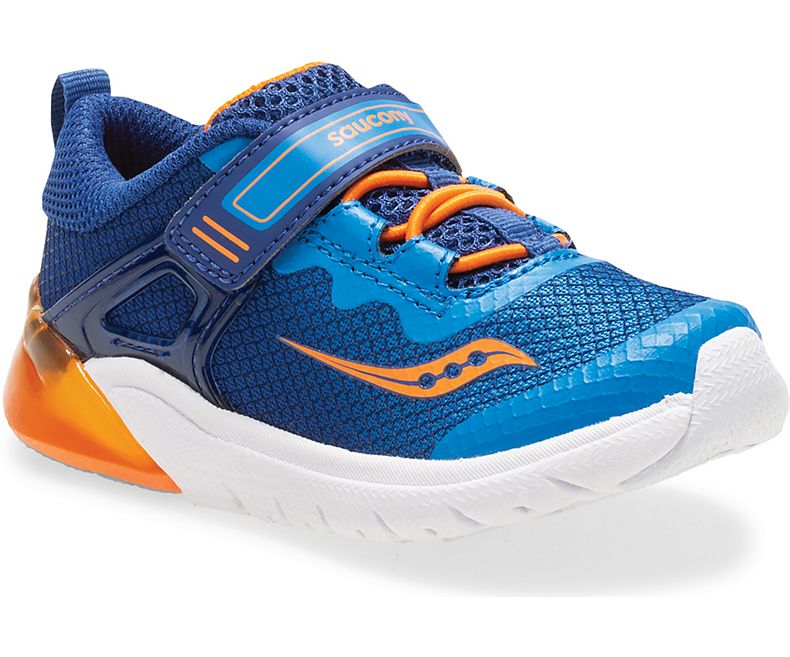 Saucony Blue/Orange Flash Glow Jr Toddler Sneaker