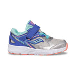 Saucony Silver/Periwinkle/Turquoise Cohesion 14 A/C Children's Sneaker