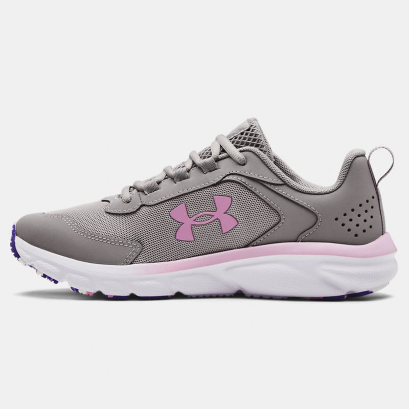 Under Armour Grey Wolf/White Assert 9 Youth Sneaker