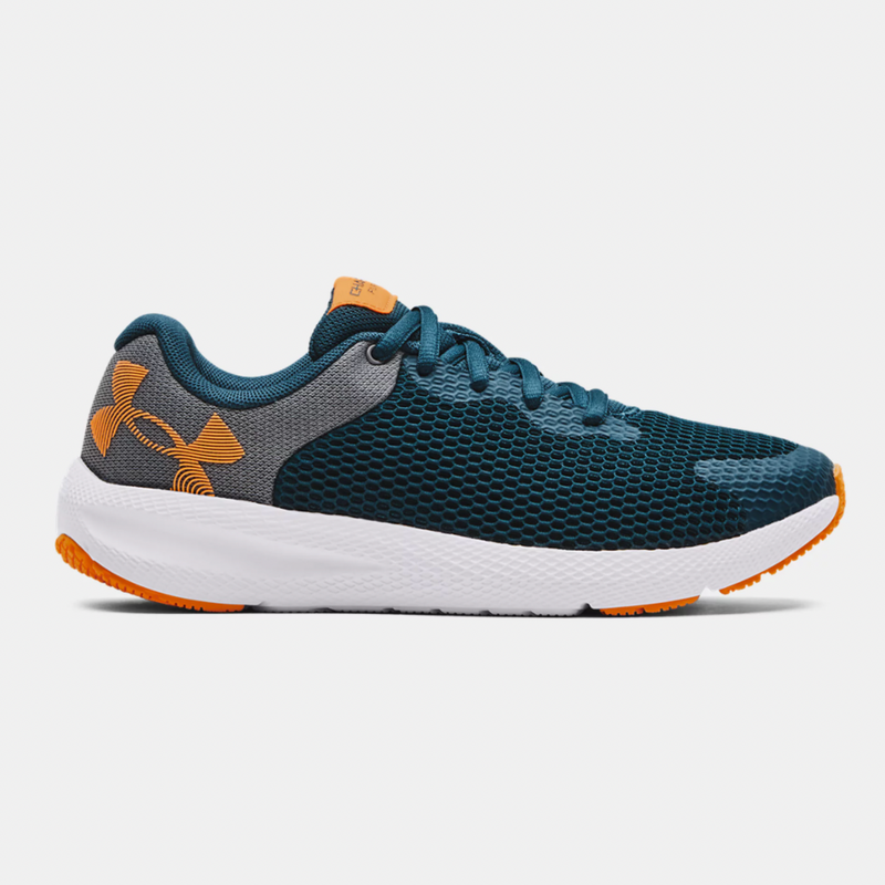 Under Armour Blue Note/White/Omega Orange Pursuit 2 Youth Sneaker