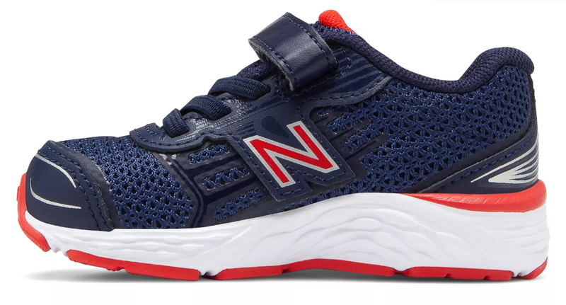New Balance 680v5 Kids Running Shoes Navy Red Size 5