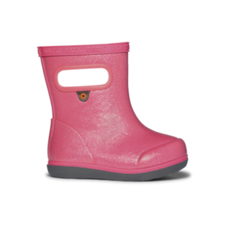BOGS Pink Glitter Skipper Toddler Rain Boot