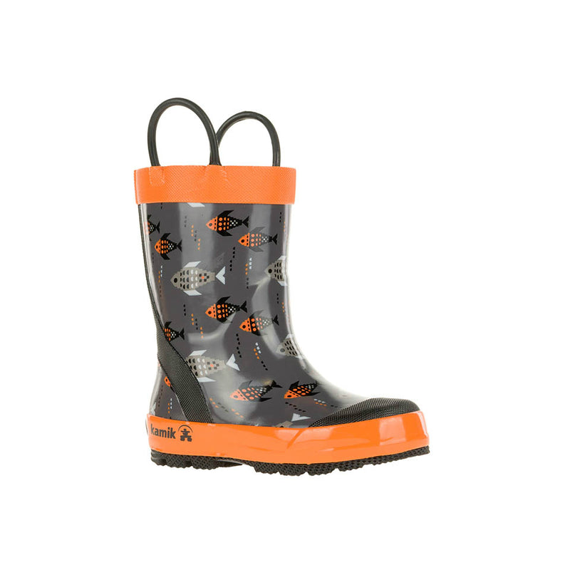 Kamik Charcoal/Orange Fishride Rain Boot
