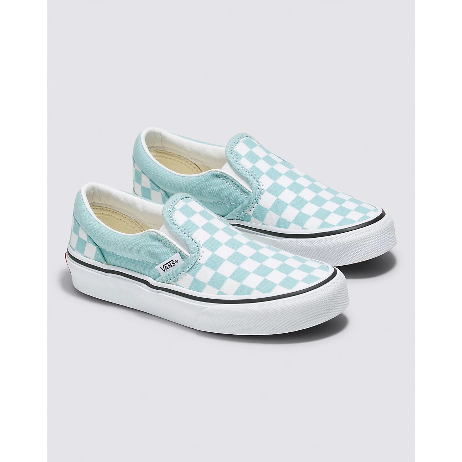 Aqua blue checkered vans best sale