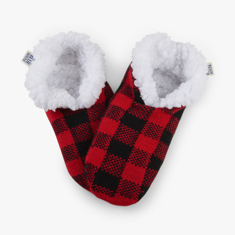 Little Blue House Buffalo Plaid Warm and Cozy Slippers
