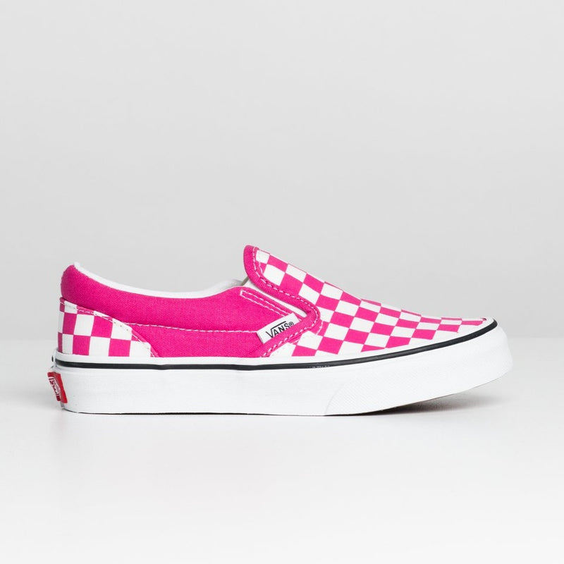 VANS Fuchsia Checkerboard Classic Slip-On Children's Sneaker